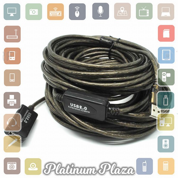 Kabel Ekstensi USB Male ke Female 20 Meter - C380 - Black`77FNNO-