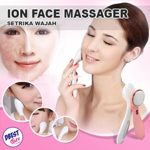 [ION FACIAL MASSAGE] Setrika Wajah Glowing/Pemijat Wajah - Pijat Wajah Ion Face Massager Skin Care - Pink/Putih Random