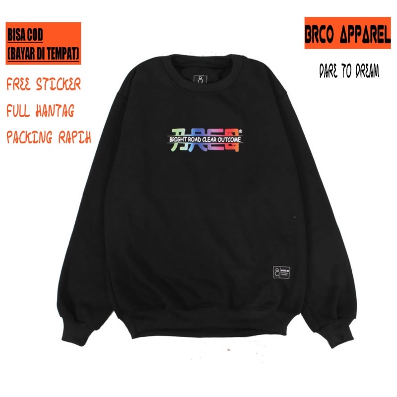 (BISA COD) BRCO CREWNECK SABLON RAINBOW ORGINAL