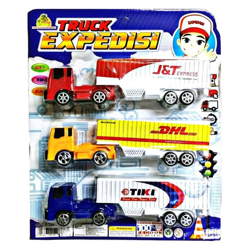 OCT 6355 MAINAN MOBIL TRUCK EKSPEDISI / MAINAN MOBIL EXPRESS PULL BACK PANJANG