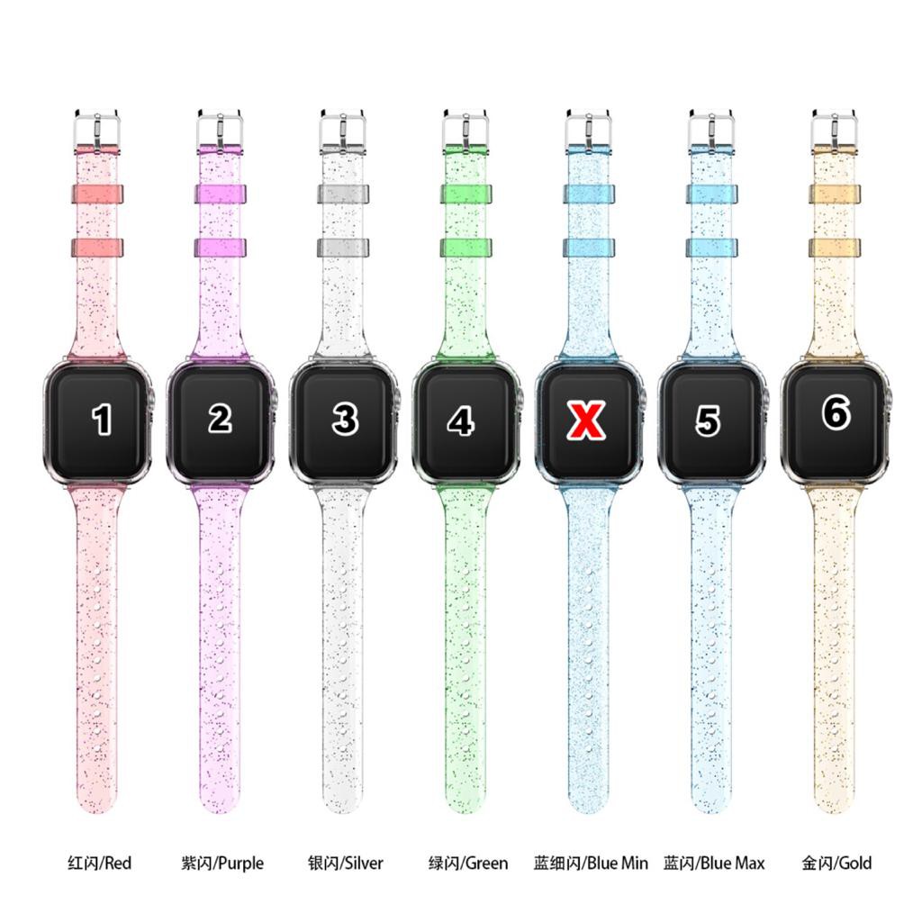 Strap Apple Watch Glitter Silikon Tali Jam Untuk Apple Watch Series 1 2 3 4 5 SE s6 s7 s8 ultra