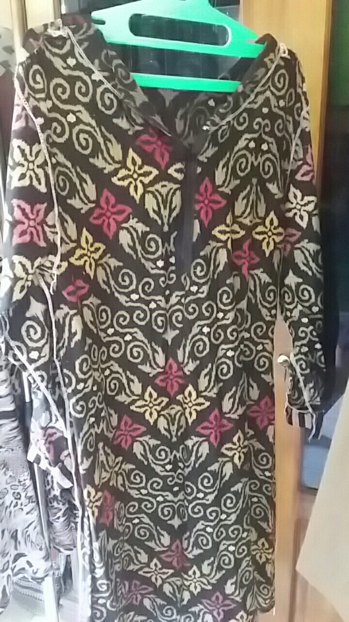 Baju Tunik Batik Fashion Atasan Tunik Cewek Kantor Outer Solo Td 178