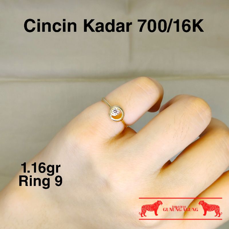 New Collection Cincin Ring 9 Solitare Moon Emas Asli Kadar 700/16K Toko Mas Bekasi Termurah Hadiah A