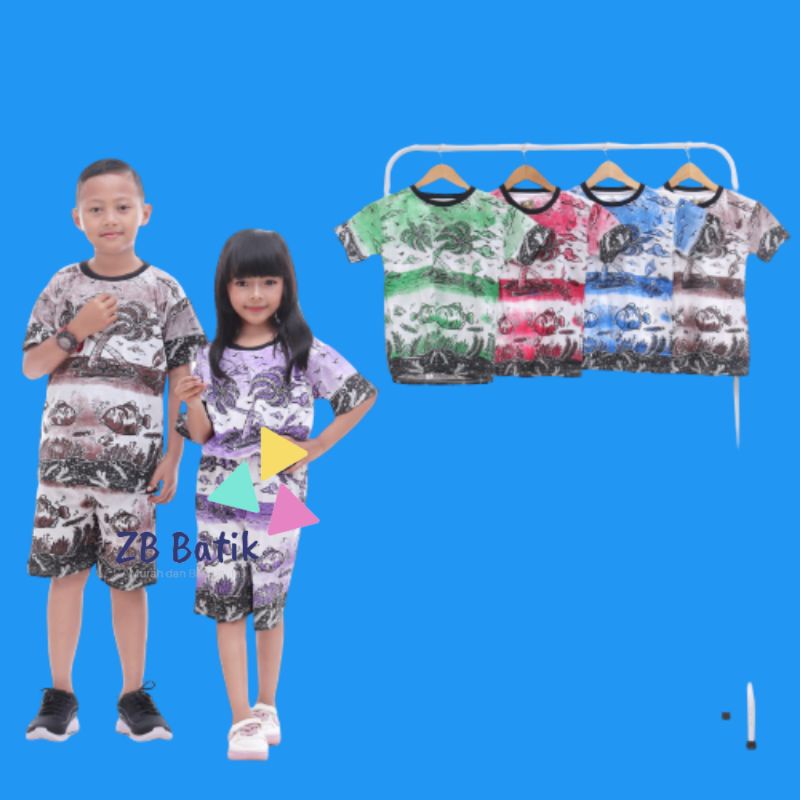 Setelan Pantai Anak Laki laki dan Perempuan Motif Ikan Usia 1-10 Tahun / Setelan Anak / Setelan Barong Bali / Setelan Bali Anak / Setelan Barong Bayi / Setelan Barong