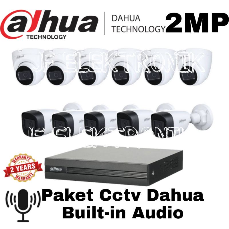 Paket Cctv Dahua 16 Channel 11 Kamera Built-in Audio Komplit Tinggal Pasang