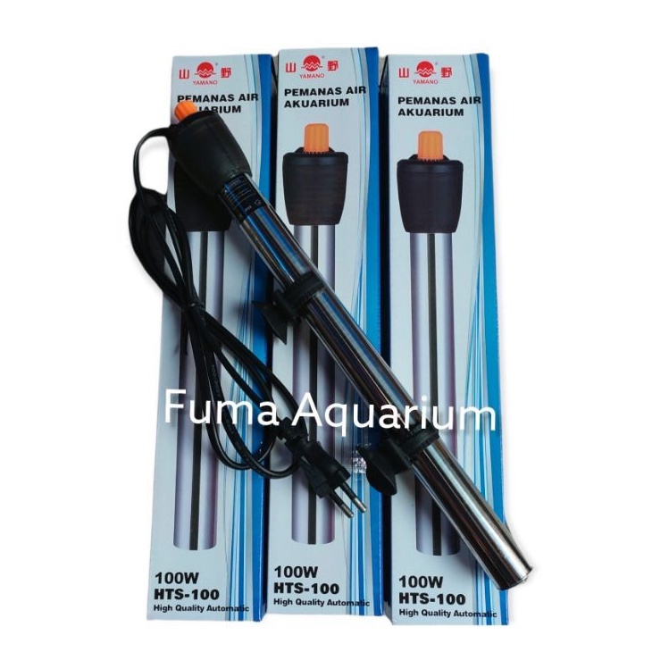 Yamano Heater Stainless HTS-100 Pengatur Suhu Pemanas Penghangat Air Aquarium Otomatis
