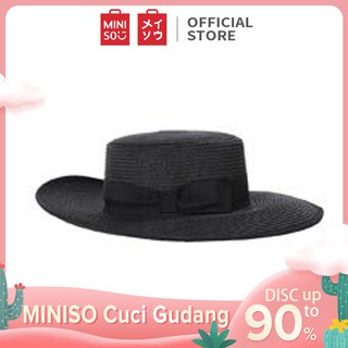  MINISO  Topi  Jerami Fashion Wanita Topi  Pantai Panama Solid 