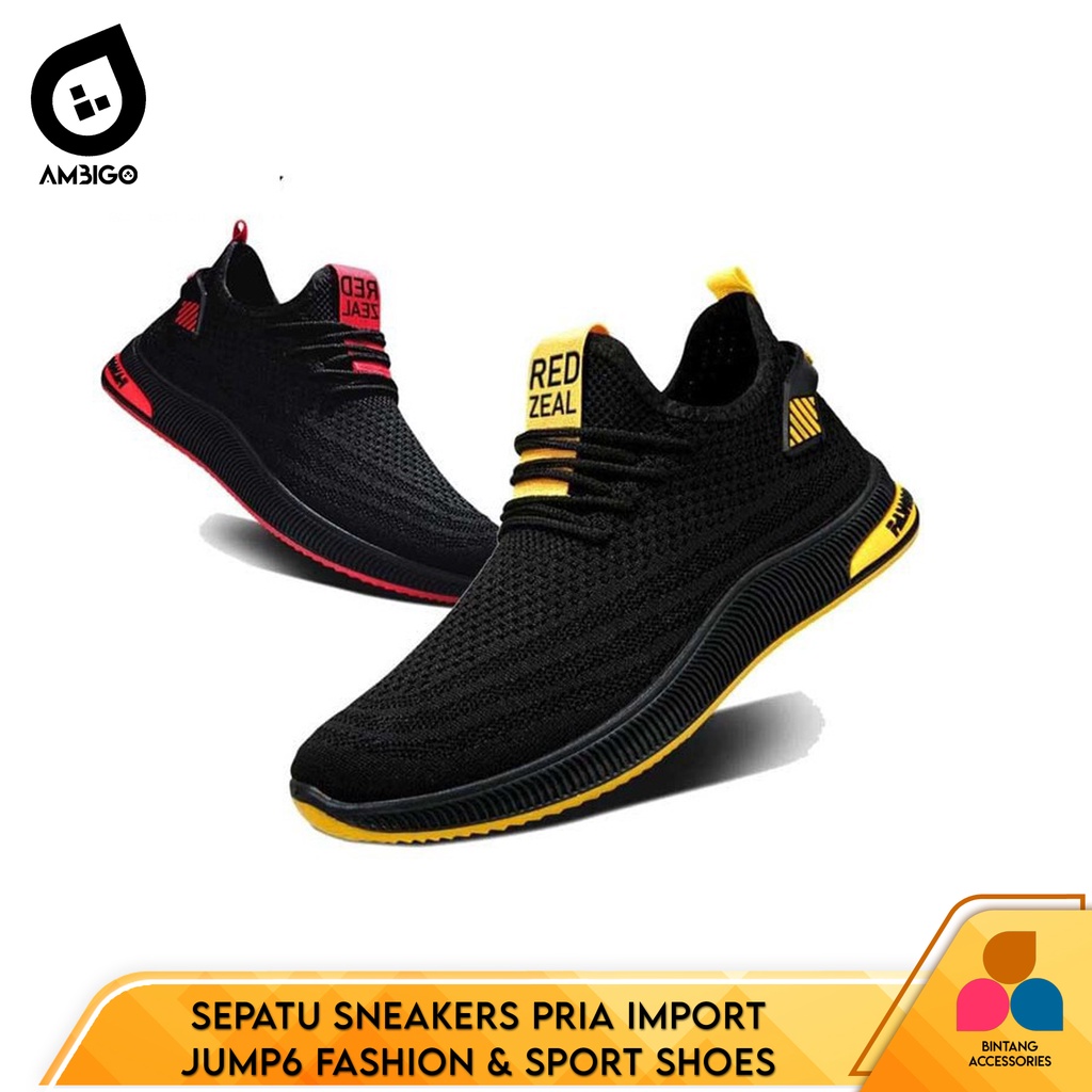 [ 100% IMPORT ] Sepatu Sneaker Ambigo Jump Running Shoes Running Sneakers Olahraga Pria Fitness Sepa
