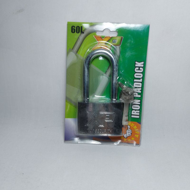 Gembok XP panjang 60 mm Iron padlock XP Gembok Putih leher Panjang XP