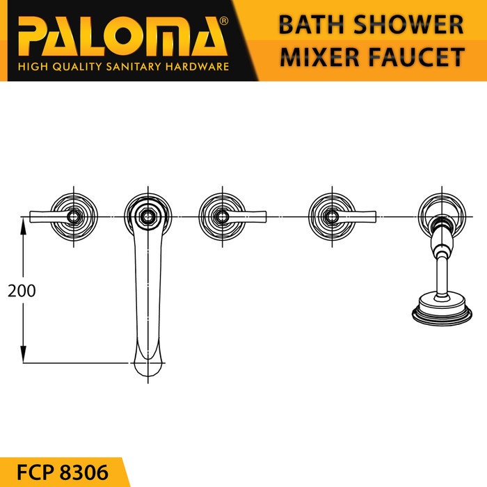 Faucet PALOMA FCP 8306 Keran Kran Air Panas Dingin Bak Bathtub Mandi