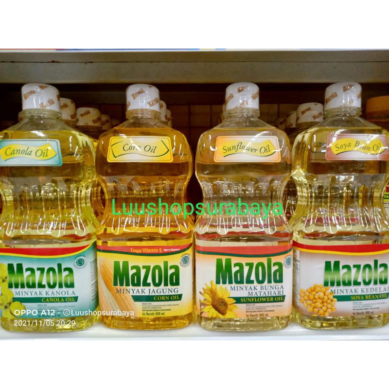 

MAZOLA MINYAK KANOLA/KEDELAI/BUNGA MATAHARI/JAGUNG 900ML BOTOL BESAR