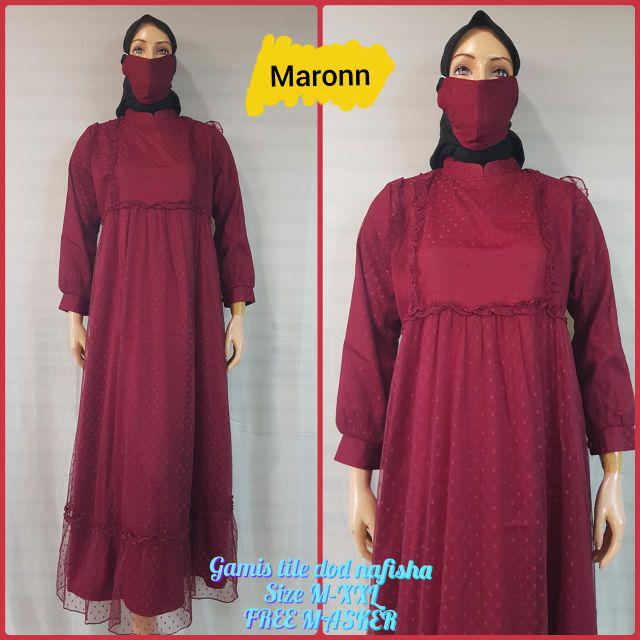 Gamis Kebaya Tile Polkadot Mix Satin Shopee Indonesia