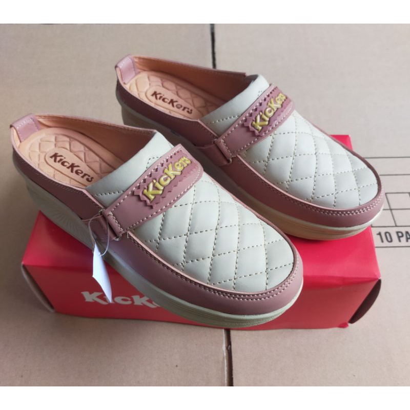 spatu slop  WEDGES Kickers wanita //  sepatu jelly // WEDGES Kickers kombinasi