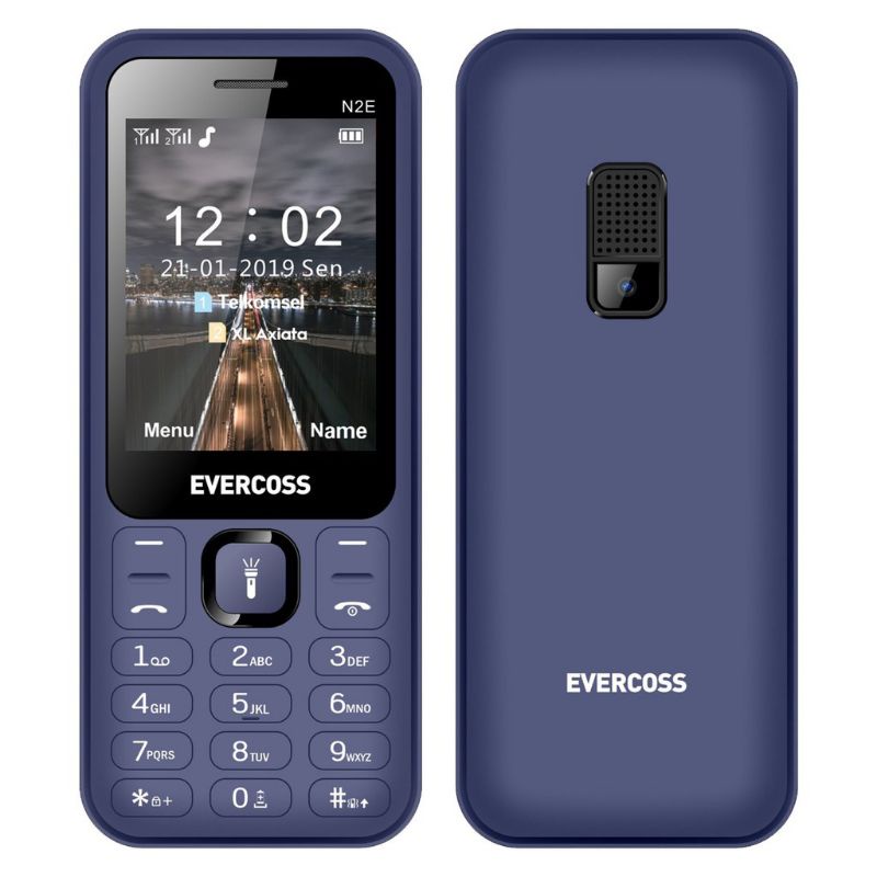 Evercoss N2E Handphone - Layar 2.4 inch - Dual Sim - Camera - Fm Radio-Biru