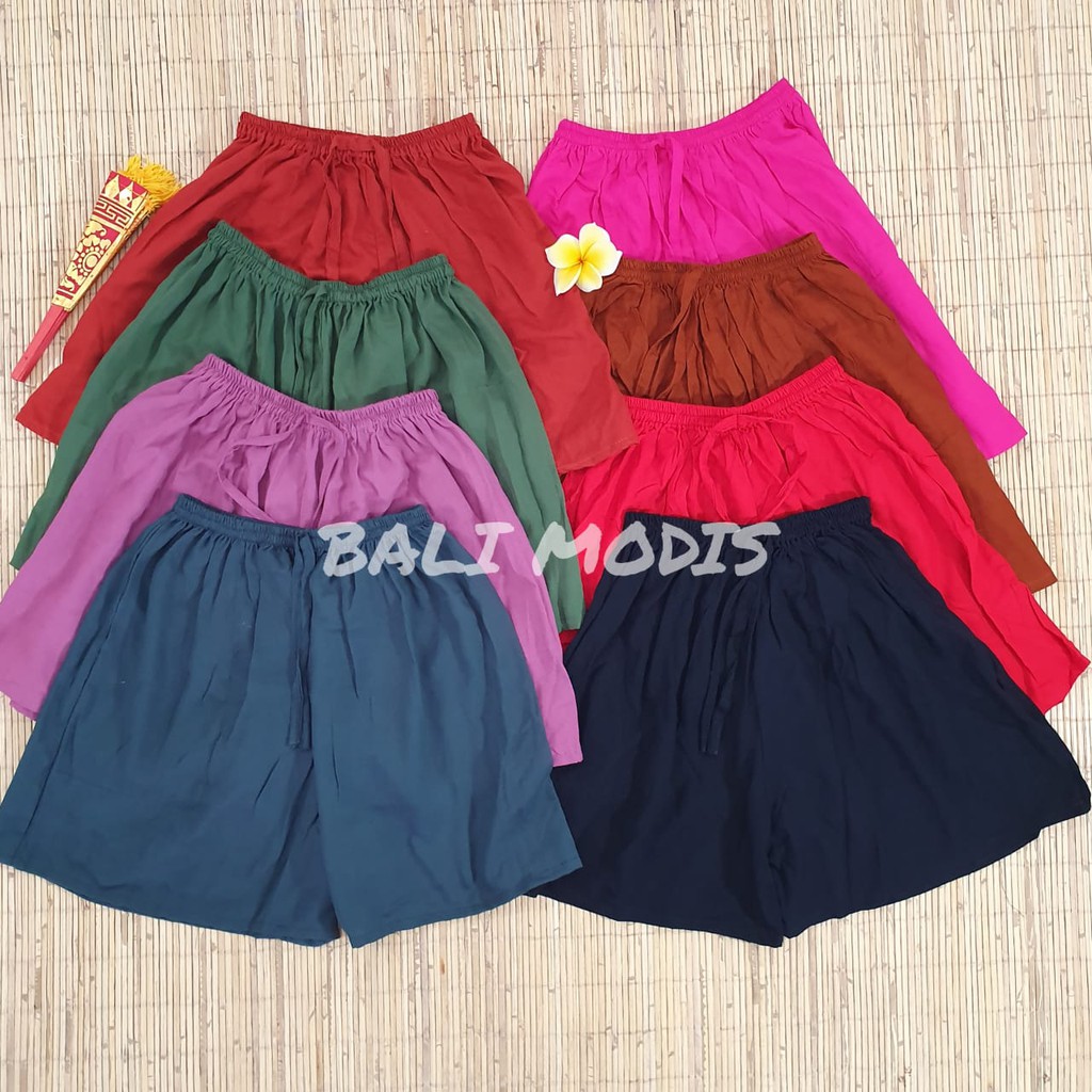 CELANA RAYON PENDEK POLOS L BALI