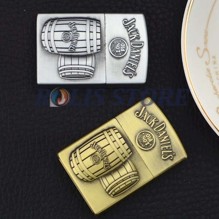 COD- Korek Api Zippo Sumbu Roda Motif Jack Daniel Series - Korek Unik Klasik