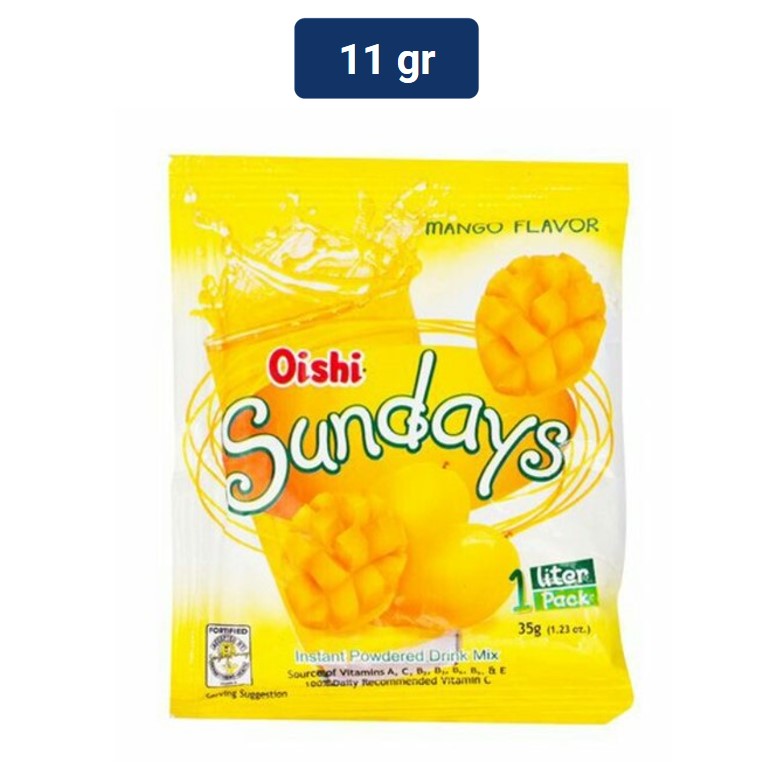 Oishi Sundays Powder Drink Rasa Mangga 11 gr