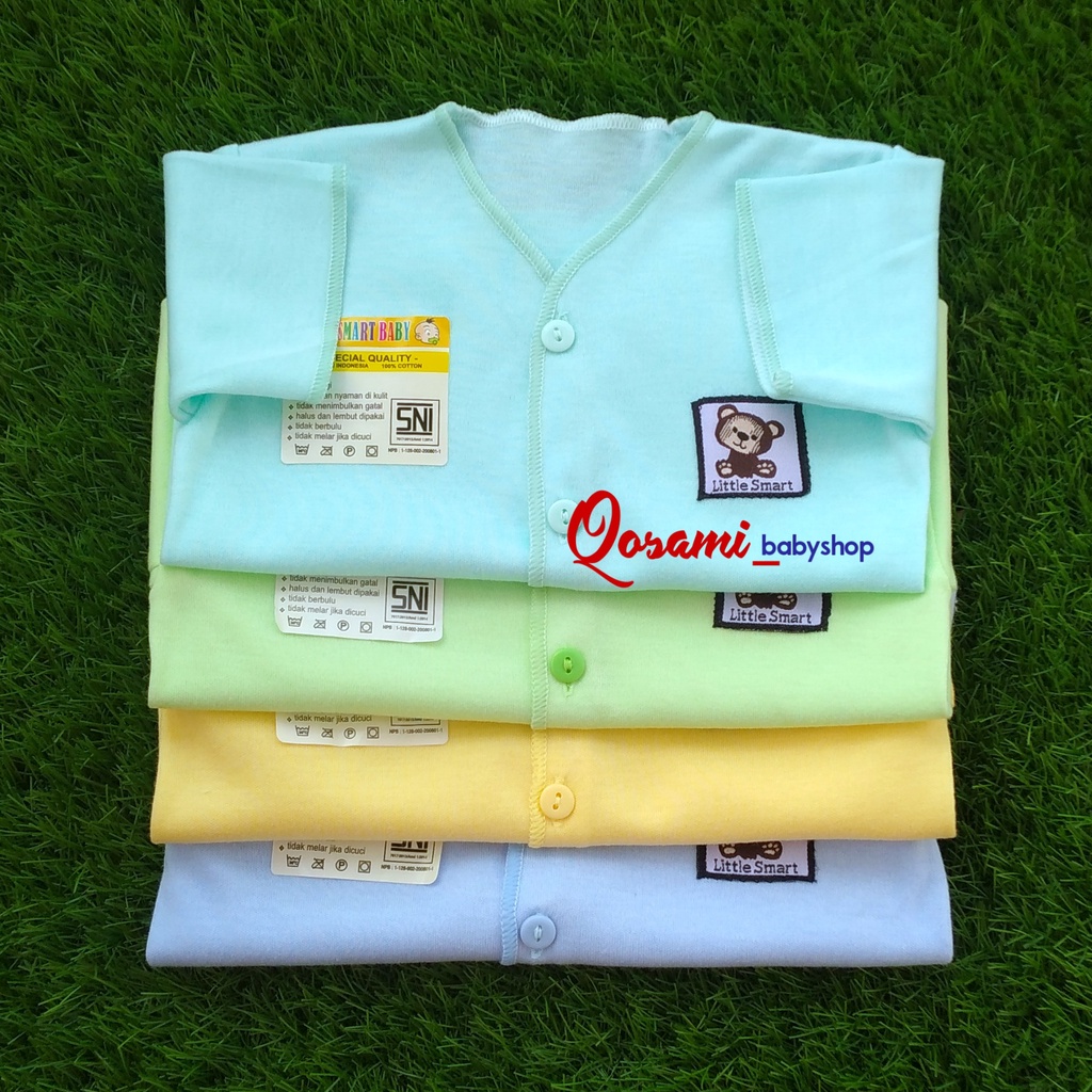 AIRIN 4 pcs Baju Polos Pendek Kancing Bayi Newborn  SNI