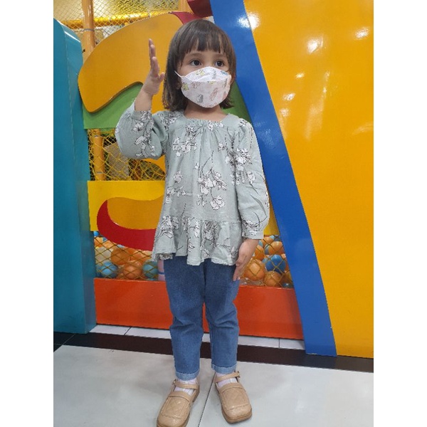 Atasan Anak Perempuan Lengan Panjang Korean Look 3-7 Tahun Laurakidshop