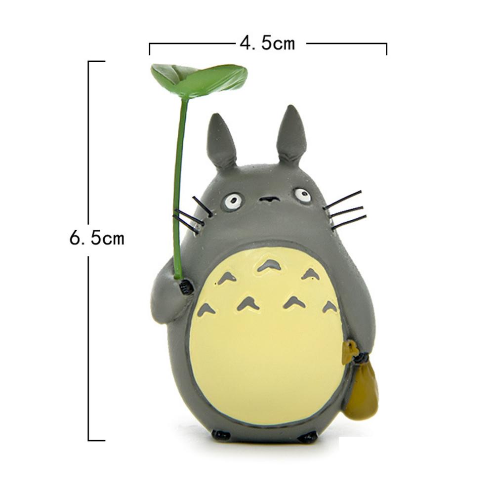 [Elegan] Action Figure Anime 3Pcs/set Miniatur Kerajinan Dekorasi Lanskap Mikro Totoro Dengan Ornamen Daun