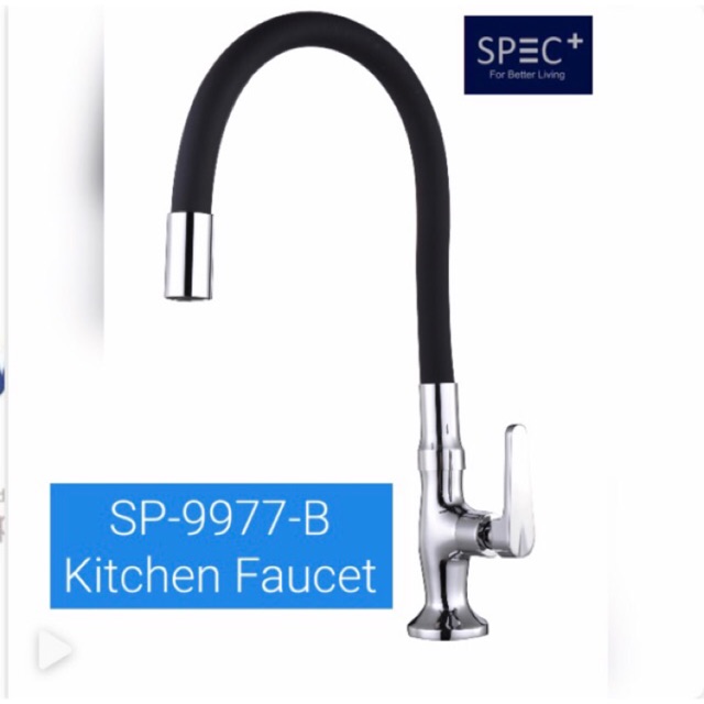 SPEC+ SP-9977-W Kran Angsa Fleksible Meja Tanam Hitam Black - Keran Flexible Dapur Kitchen Faucet - Kran Air BCP