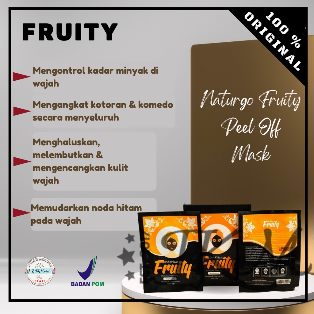 [BPOM] Masker Naturgo Fruity Original Bpom Peel Off Mask Fruity Harga 1BOX Masker Fruity