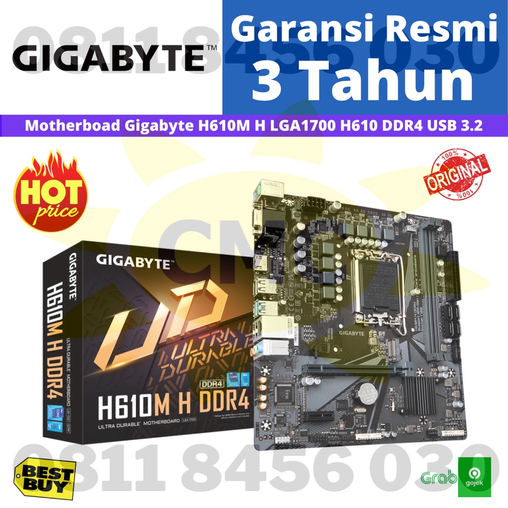 Gigabyte H610M H DDR4 Motherboard LGA 1700 H610 USB 3.2 SATA3 Resmi