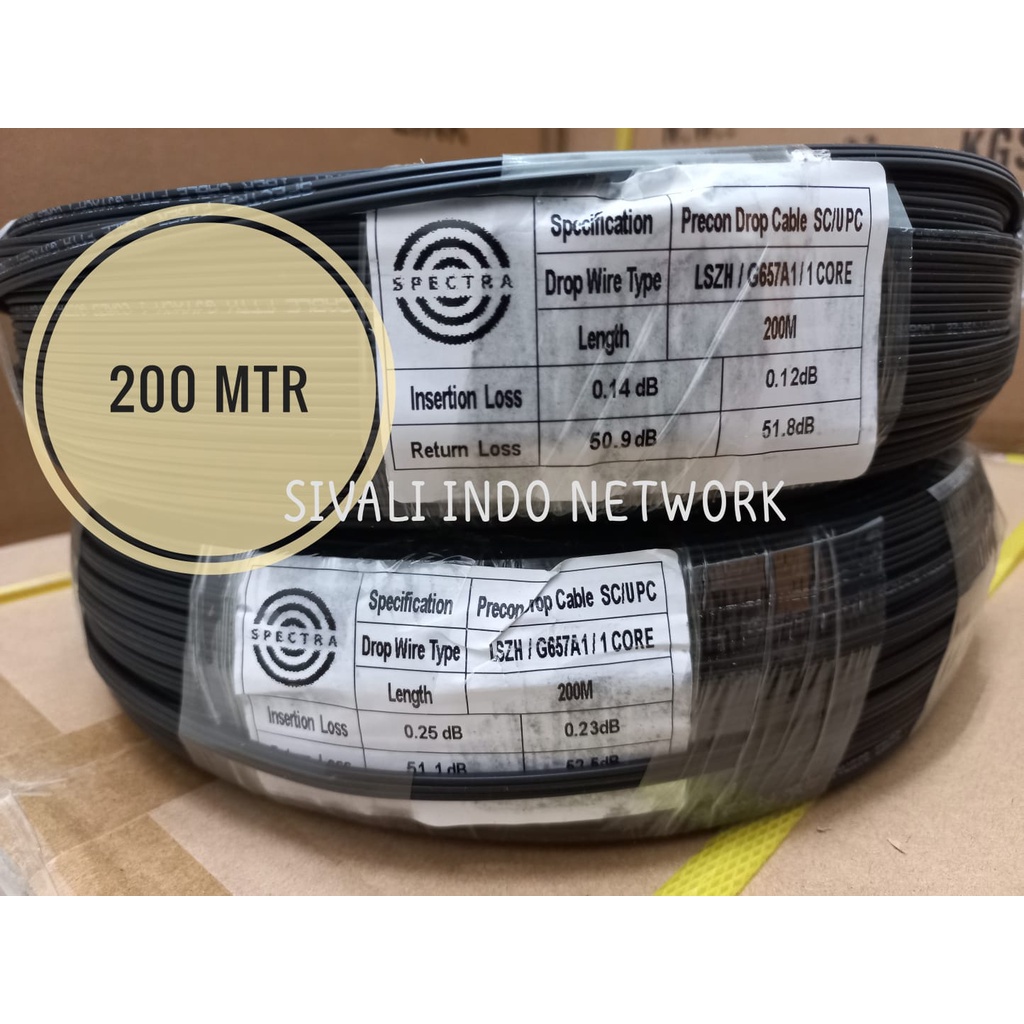 200 METER KABEL FIBER OPTIK SPECTRA KABEL FO  1 CORE  3 SELING SC UPC PRECON