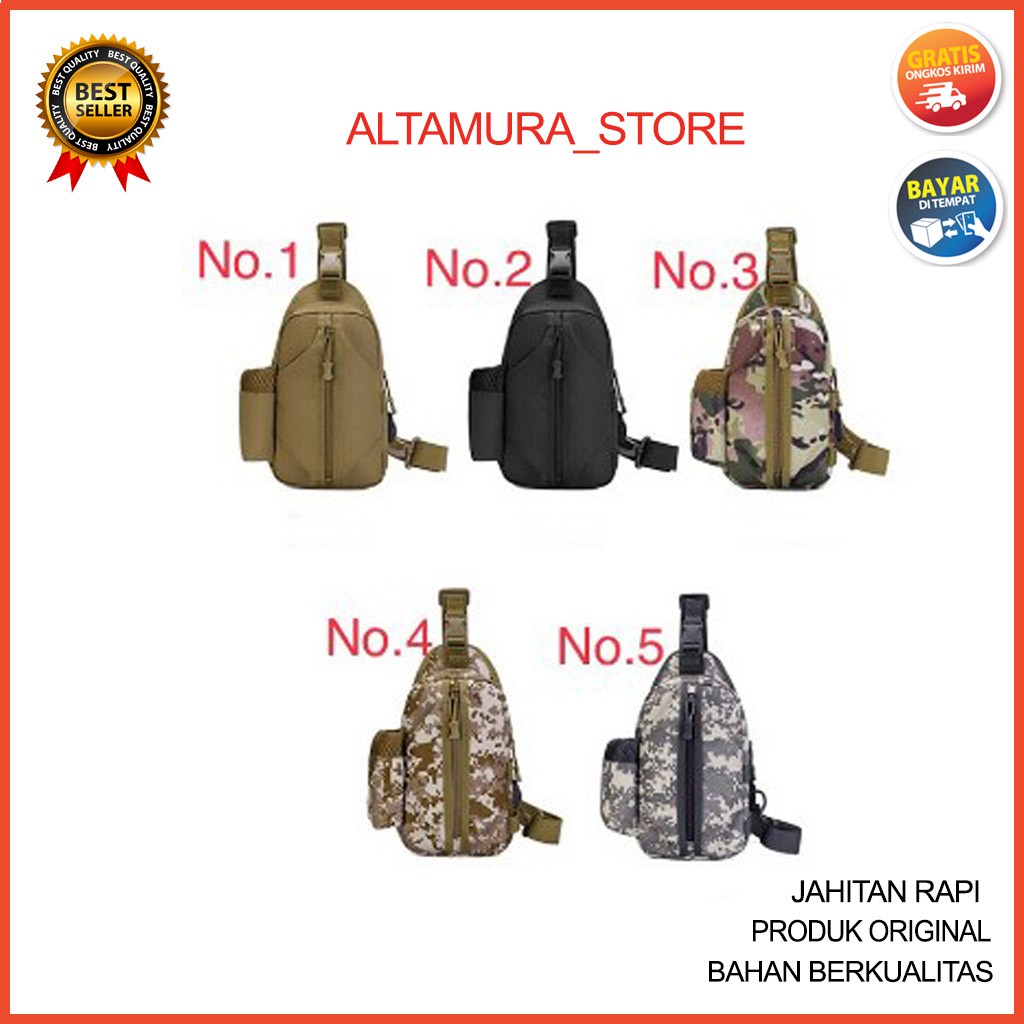 Tas Selempang Pria Slempang Cowok Dewasa Remaja Polos  Keren N5Q0 Gaya Distro Tactical Army us