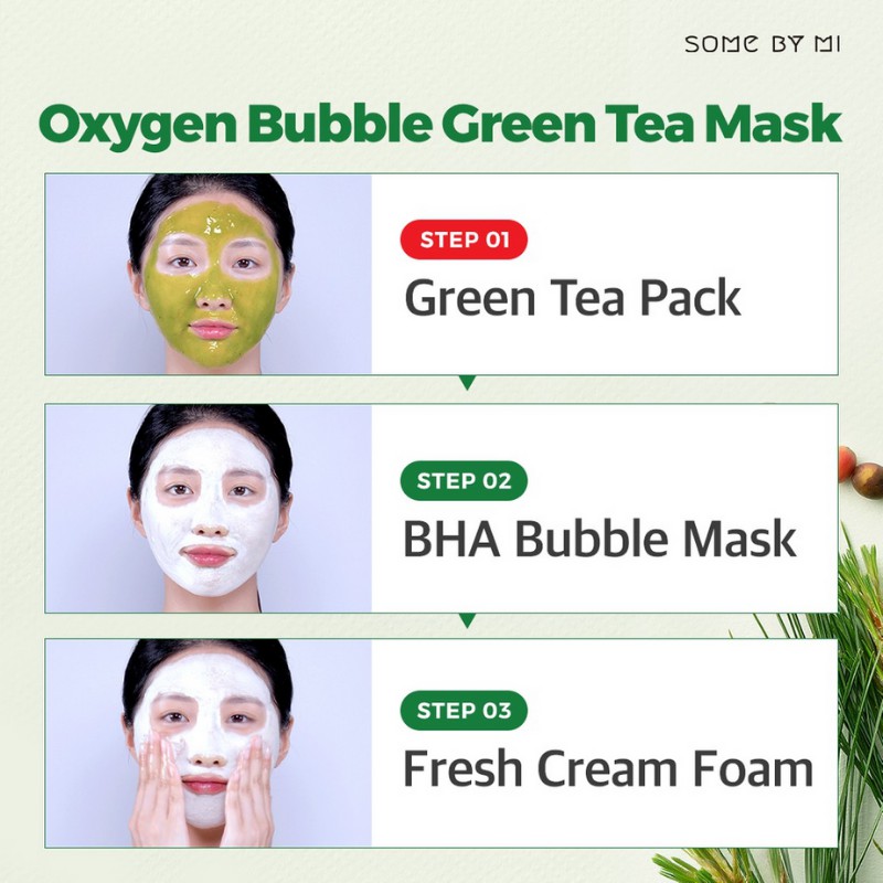 Somebymi Bye Bye Blackhead 30 Days Miracle Green Tea Tox Bubble Cleanser  120g