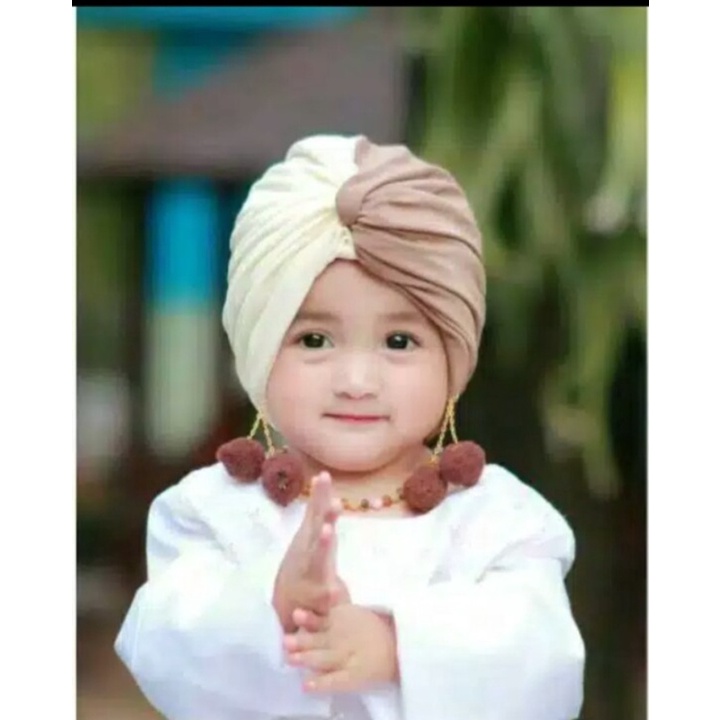 turban anting kombinasi - ciput anak bayi