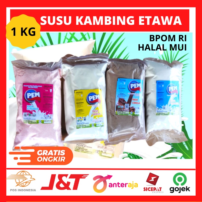 

Susu Kambing Etawa Bubuk Kemasan 1kg Susu Kesehatan Bubuk| Original | Coklat | Strawberry | Vanila