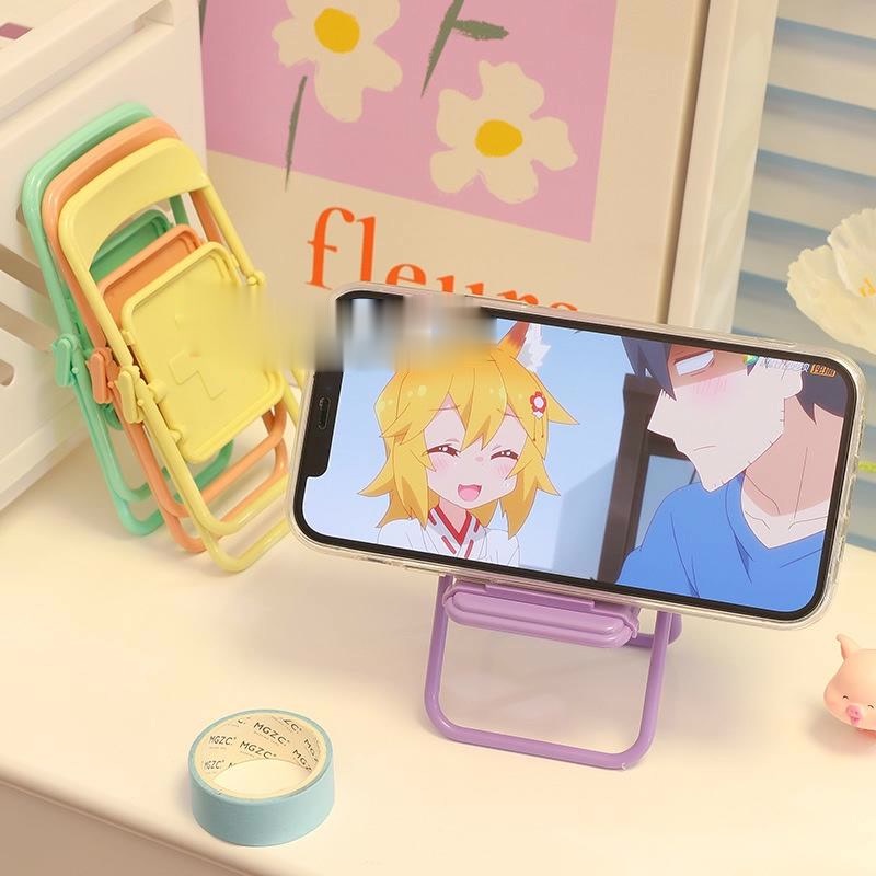 FOLDING STAND HANDPHONE MODEL KURSI MACARON SANDARAN HP KURSI LIPAT STAND AKSESORIS UNIVERSAL PAJANGAN