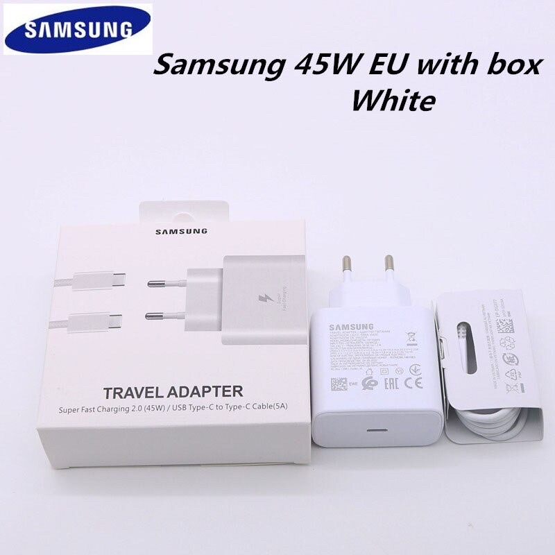 Pd Qc 3.0 Kepala Charger Travel Samsung 45W Type C (Support Fast Charging dan Super Fast Charging)