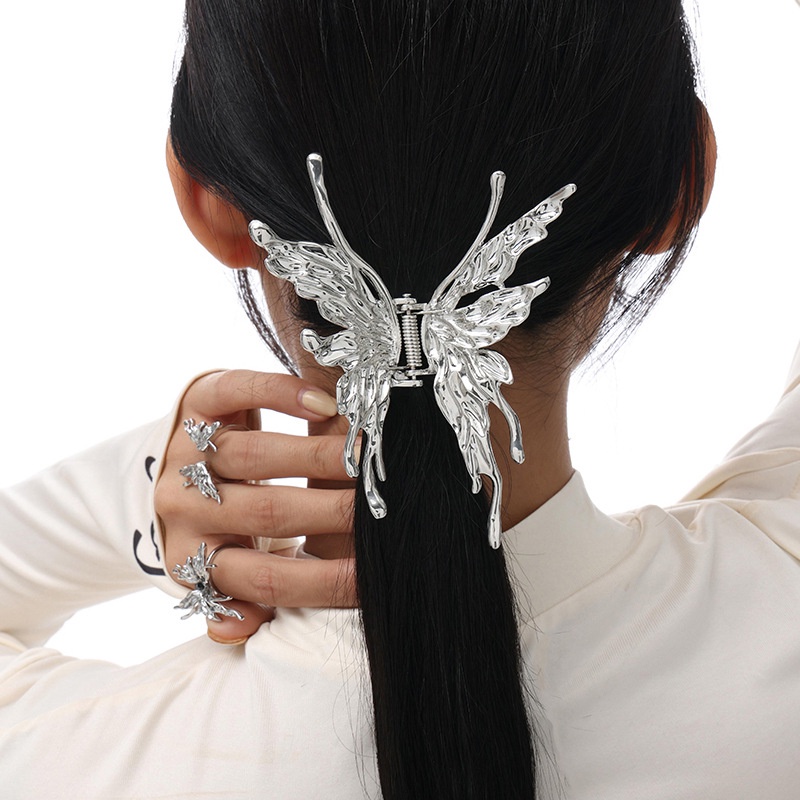 Jepit Rambut Model Butterfly Bahan Metal Untuk Wanita