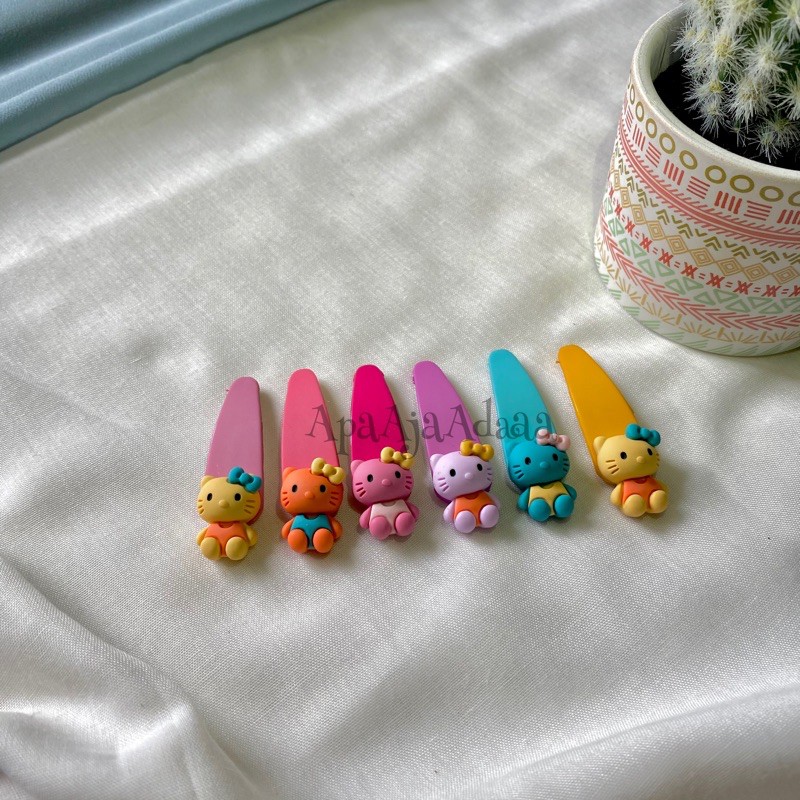 Jepitan karakter anak hello kitty / Jepit Tiktok hello kitty / Pita Poni Anak / Jepit Rambut Anak