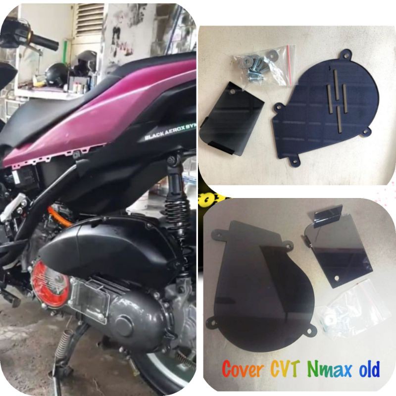 COVER  CVT Yamaha AEROX AKRILIK 3mm polos/garis free baut dan ring