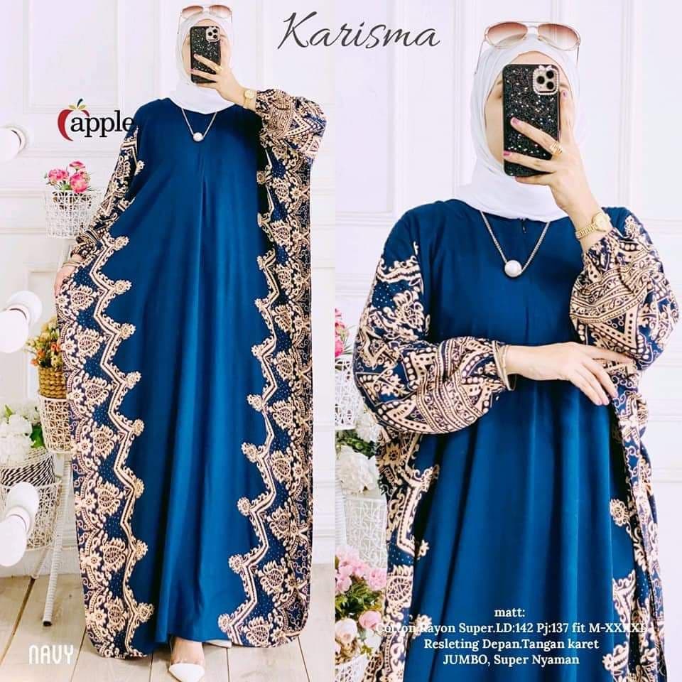 Karisma Home Kaftan - Kaftan Wanita Jumbo Rayon Tie Dye Premium Gamis Dress Kekinian Bigsize LD 165 cm