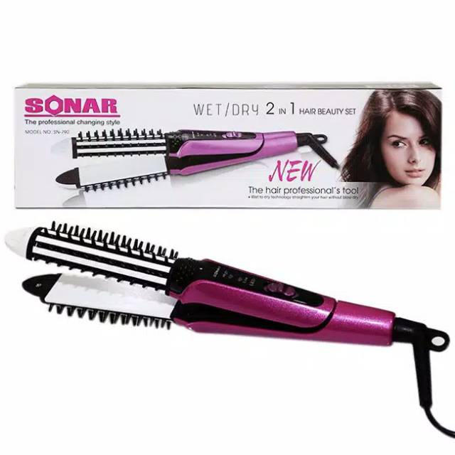 SONAR SN-790 2IN1 Alat Catok / Catokan Rambut Lurus Blow Curly