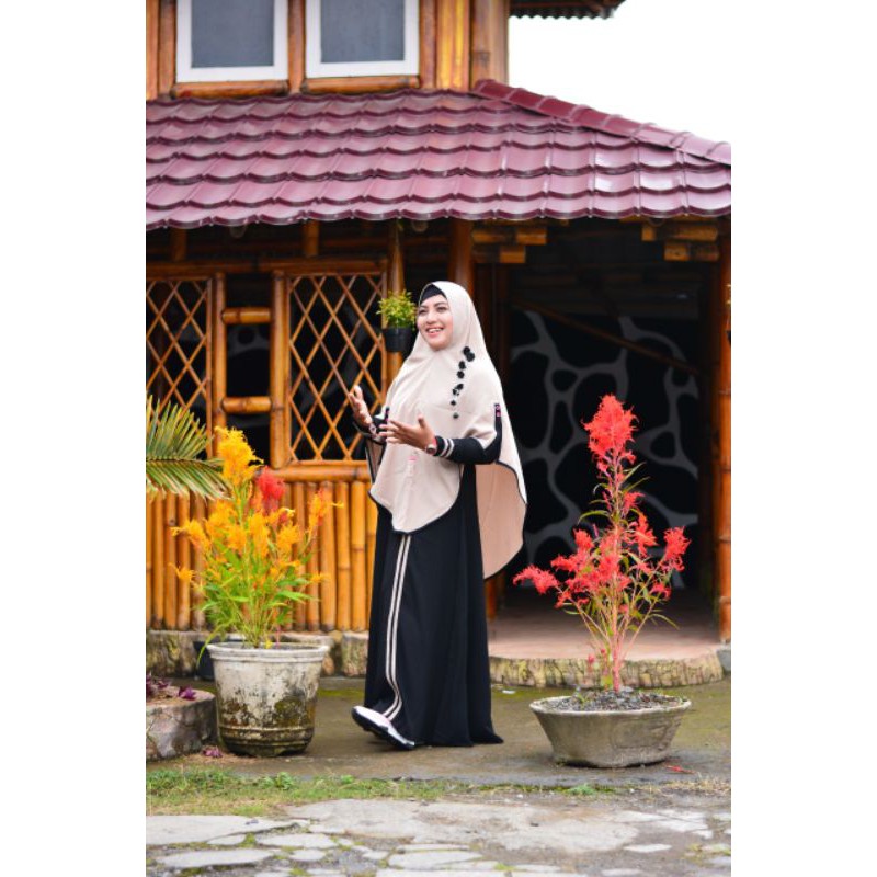 Aulia fashionSet Gamis Zahwa black latte