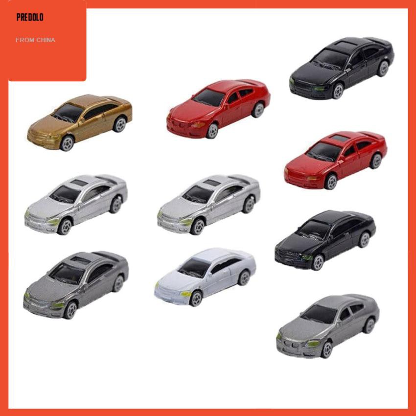 10pcs Miniatur Mobil Skala 1: 87 Untuk Pemandangan Kereta Api