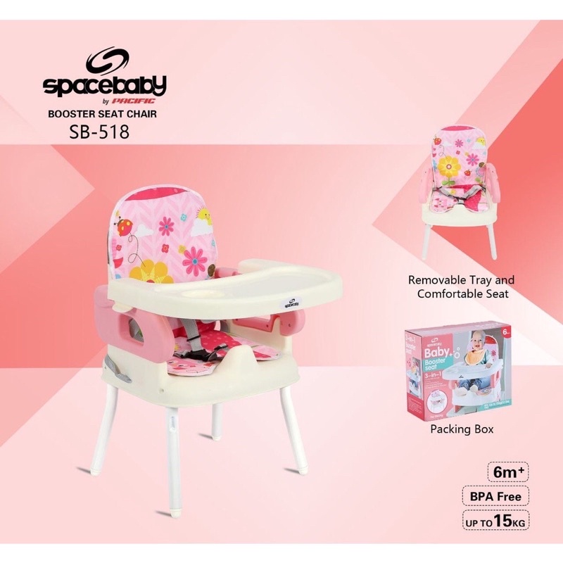 Kursi Meja Makan Bayi Spacebaby SB 518 Booster seat Persiapan MPASI/Baby Chair Space Baby/Kursi Makan Bayi