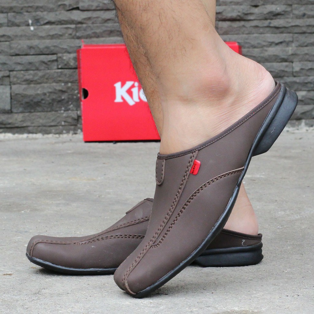 Sepatu Pria Kickers Navona Sepatu Slip On Pansus Slop Kulit Semi Formal Gaya Pria Kondangan Kekinian