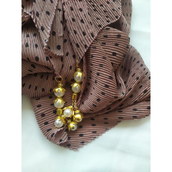 JILBAB SEGIEMPAT PLISKET POLKA BANDUL CROWN/KERUDUNG PLISKET POLKA-Millo