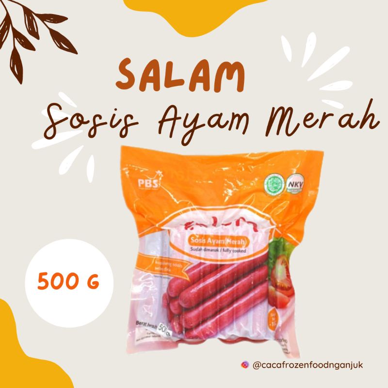 Sosis Ayam Merah Pendek Salam 500g