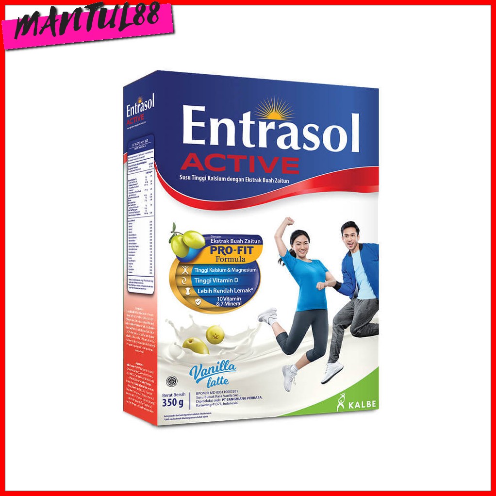 

SUSU ENTRASOL ACTIVE PRO-FIT VANILA VANILLA LATTE 350gr 350 gr gram MURAH aktif pro fit profit