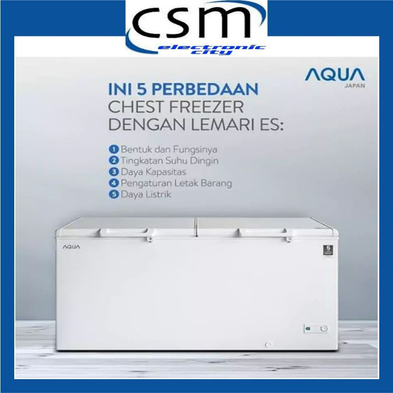 AQUA AQF 550R CHEST FREEZER BOX 550 L LEMARI PEMBEKU 550 LITER