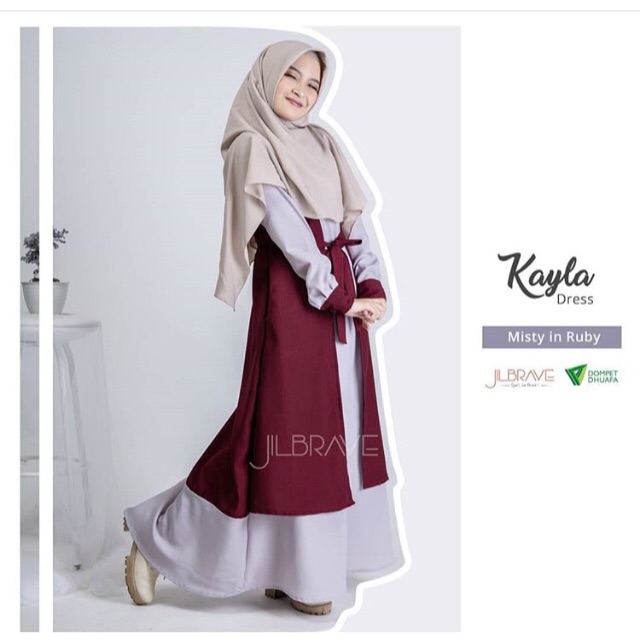 Jilbrave - Gamis Kayla Set - Misty in Ruby
