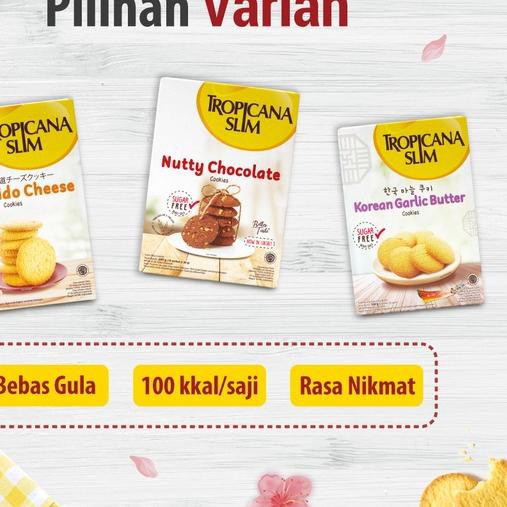 

➱ Paket-Tropicana Slim Nutty Cookies Chocolate 200gr & Slim Hokkaido Cheese Cookies (5 sch) ❅