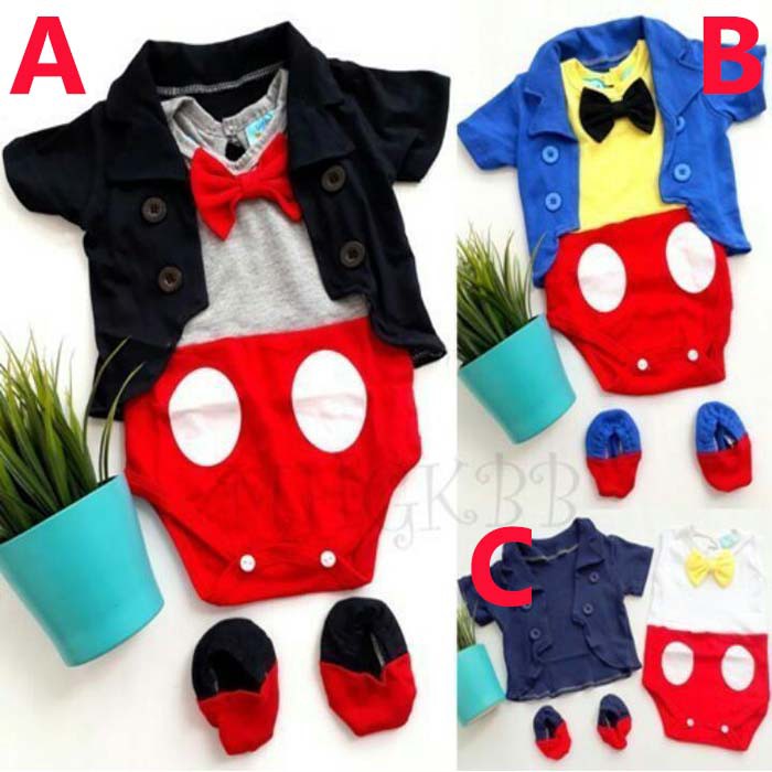 Baju Bayi Laki Laki Setelan Jumper Bayi Rompi Mickey